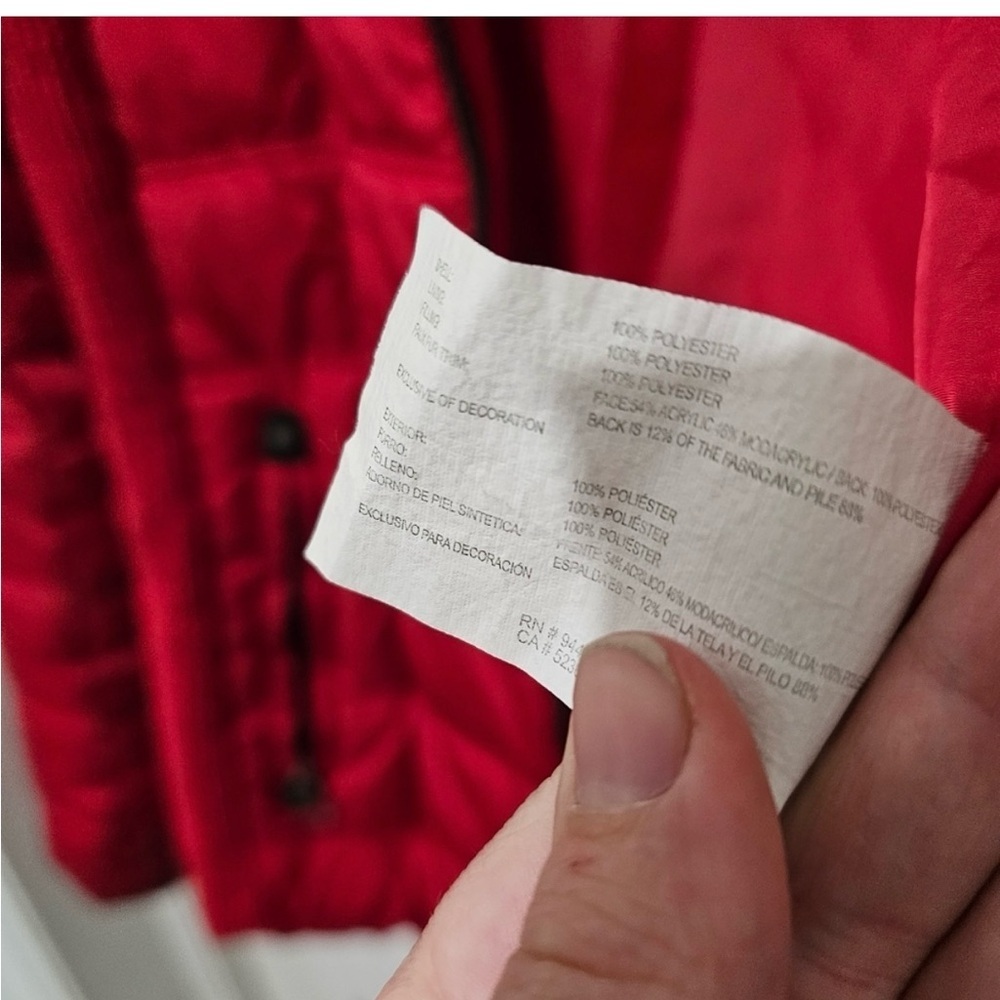 Nautica Women's Vibrant Red Puffer Jacket - Picture 3 of 4